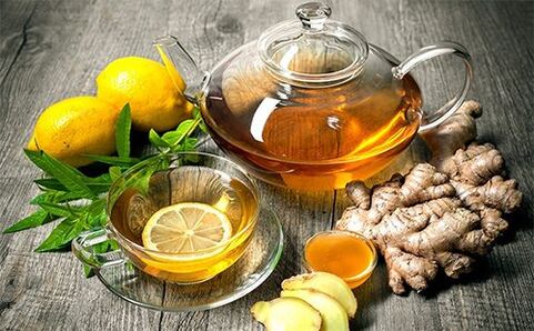 limon ve zencefil ile çay